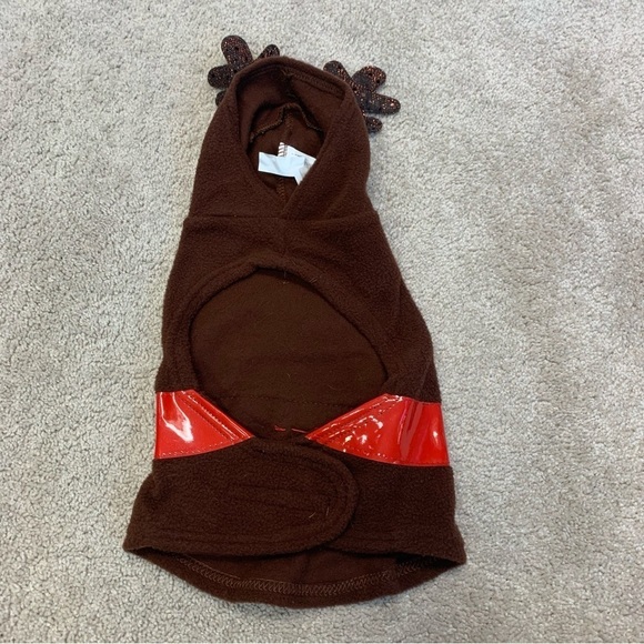 SMALL breed dog brown reindeer Christmas costume Sz S/M - Picture 2 of 6